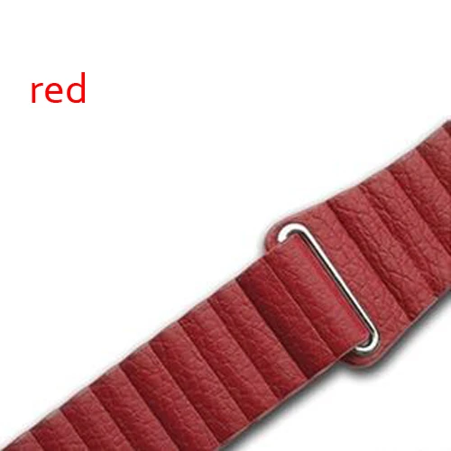 red Кожаный ремешок-петля для apple watch series 5 4 band correa apple watch 44 мм 40 мм 42 мм 38 мм iwatch 5 4 3 2 1 браслет pulseira - Цвет ремешка: red