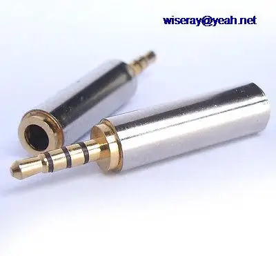

DHL/EMS 300 Metal 2.5mm to 3.5MM PLUG Stereo Headset Headphone adapter for Phone iphone-A7
