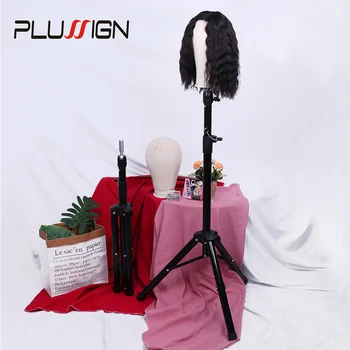 

Adjustable Tripode Black Mannequin Head 1Pcs Canvas Wig Head 1Pcs With 50Pcs T Pins 2Pcs Stocking Cap Block Wig Stand
