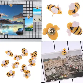 

30 Pcs Creative Decorative Cute Bees Thumb Tacks ThumbNails PushPins Push Pins Soft Flat for Photos Wall, Maps, Bulletin