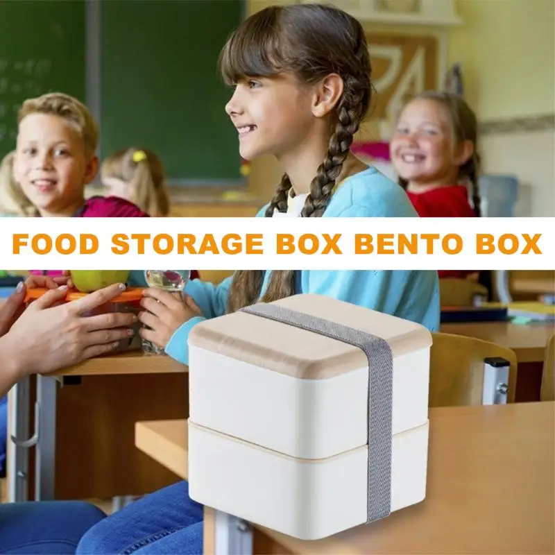 Студенческий офис двухслойный Ланч-бокс микроволновая посуда салат Bento чехол