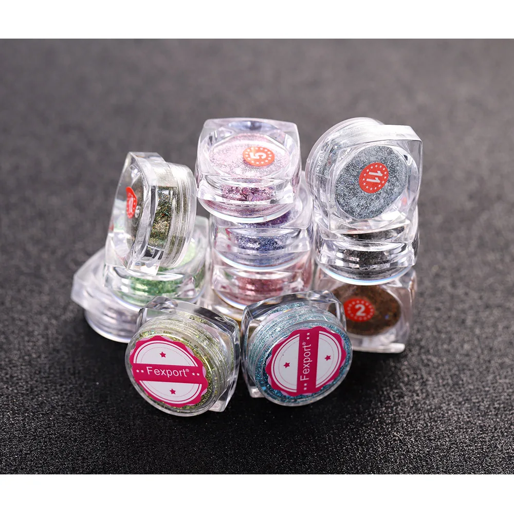 12 цветов Блеск для ногтей goblin's sequin Bright laser sequin eye sequin gradient flash поляризационный блеск для глаз