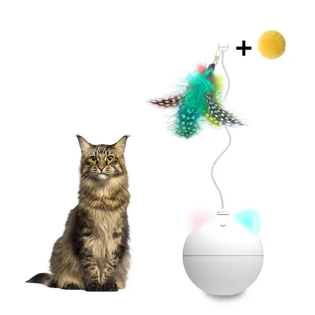 Jouet En Balle Pour Chien Chat De Badminton Jouet Mechant Robot Interactif 7 Oreilles De Chat En Roulant Boule Flash Tige De Chat Drole Automatique Aliexpress