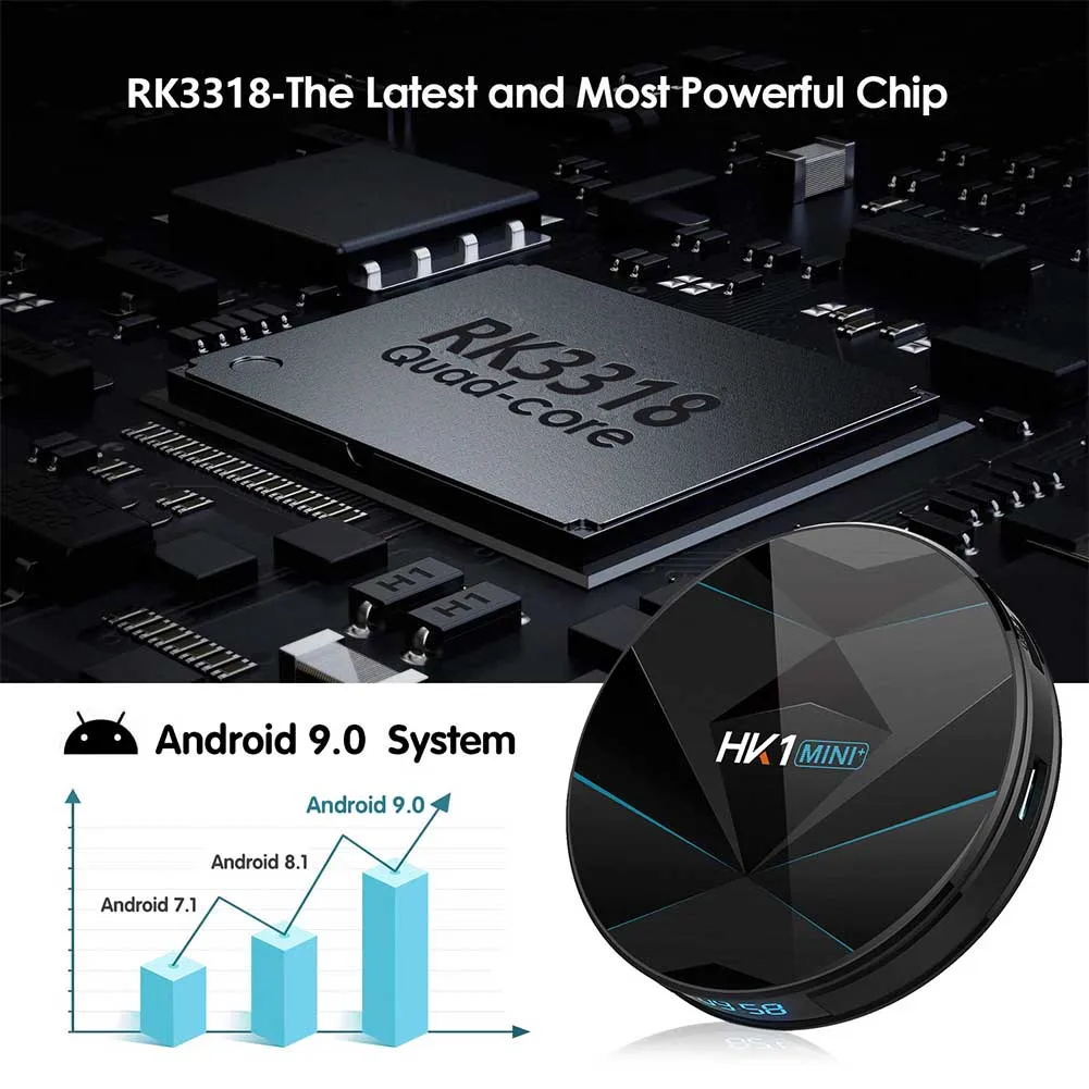 HK1 MINI Plus 4K BT Digital Network USB Smart Stable High Definition Media Quad Core For Android 9.0 Dual WiFi TV Box