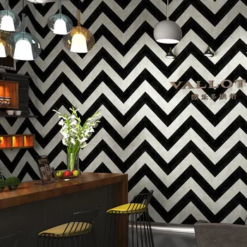 

Nordic Characteristics Black and White Stripes Wave Pattern Wallpaper Modern Minimalist Geometric Lines Curve Bar Industrial