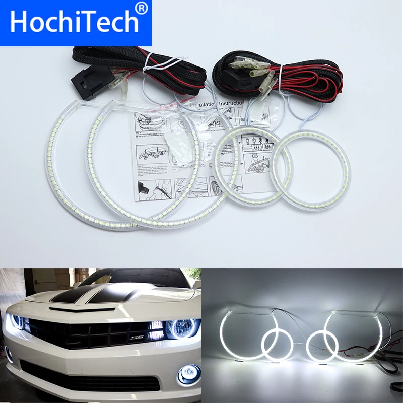 

Для Chevrolet Camaro 2010 2011 2012 2013 ультра яркие красные/зеленые/Белый светодиодный глаза ангела 2600LM 12 В halo Кольцо Комплект Противотуманные фары светильник