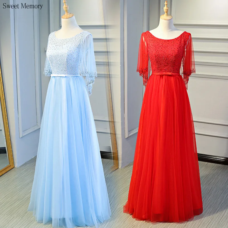 j7147-blue-white-red-champagne-black-bridesmaid-dresses-woman-lace-up-graduation-robes-formal-wedding-party-dress