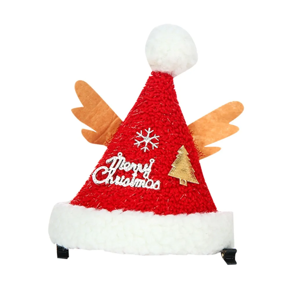 C Christmas Hair Ornament Hairpins For Girls Hair Accessories New Christmas Children's Headdress Christmas Hat Hair Clips - Цвет: C