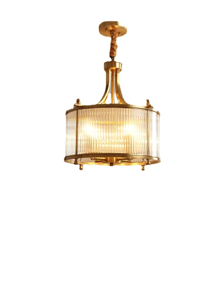 

zq All Copper American Style Chandelier Rural Garden Bedroom Study Simple Modern Light Luxury Living Room Dining Room Lamps