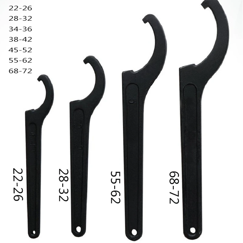 Color : 34-36 1pcs Round Nut Hook Spanner Mill Holder Half Moon Wrench 22-26 34-36 38-42 45-52 55-62 85-105 90-95 165-170 