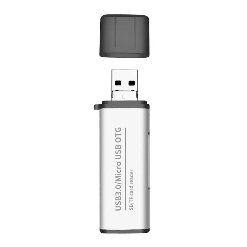 Металлический 2в1 USB3.0/Micro USB для SD/Micro SD карт памяти Micro USB OTG адаптер для MacBook samsung huawei Xiaomi ПК ноутбука
