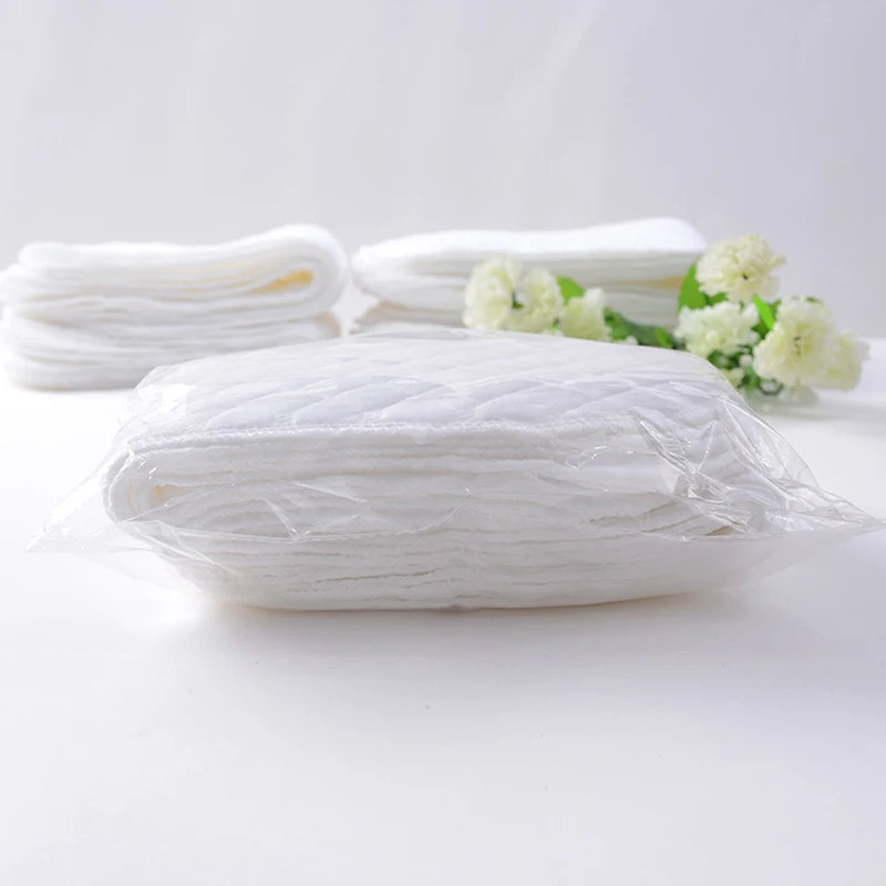 Hot Sale 10 Pcs Set Baby Nappies Reusable Baby Infant Newborn Cloth Diaper Nappy Liners Insert 3 Layers Cotton Fold-free