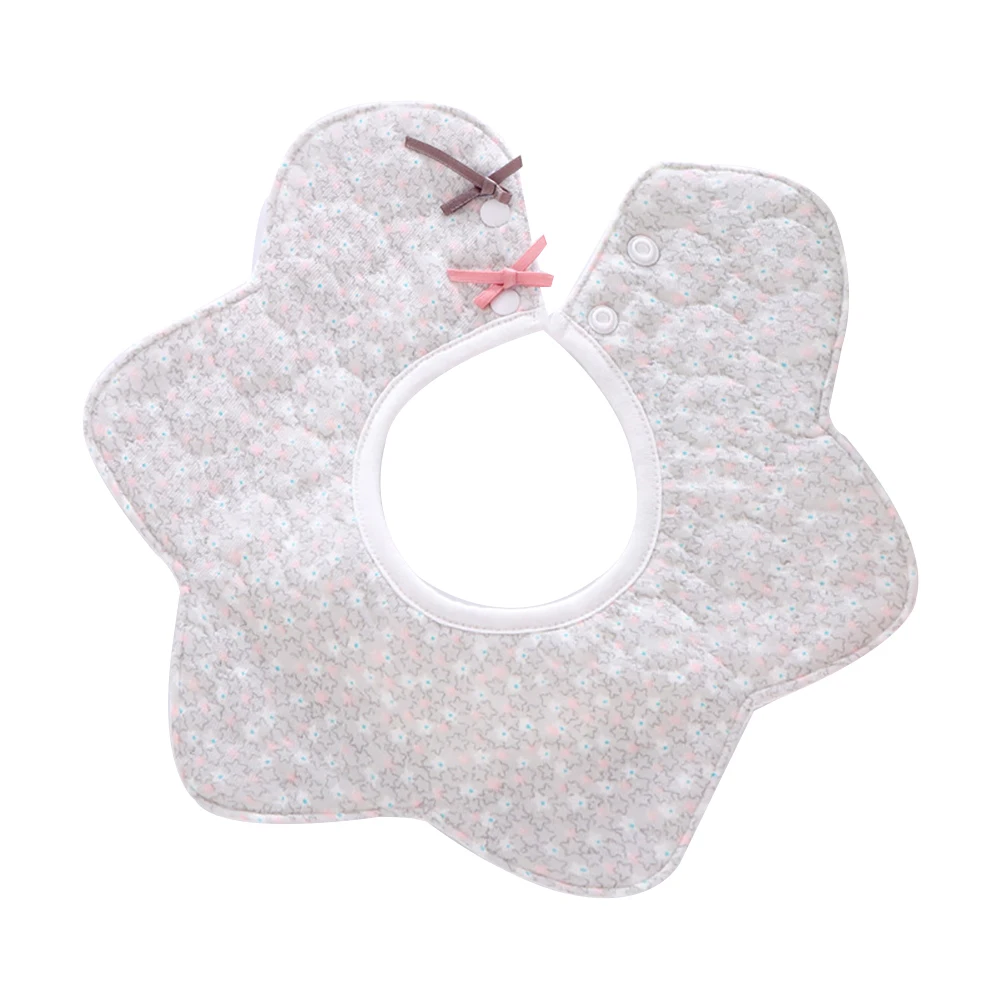 2Pcs Waterproof Baby Bib Feeding Smock Rotating Floral Saliva Towel Burp Cloth New