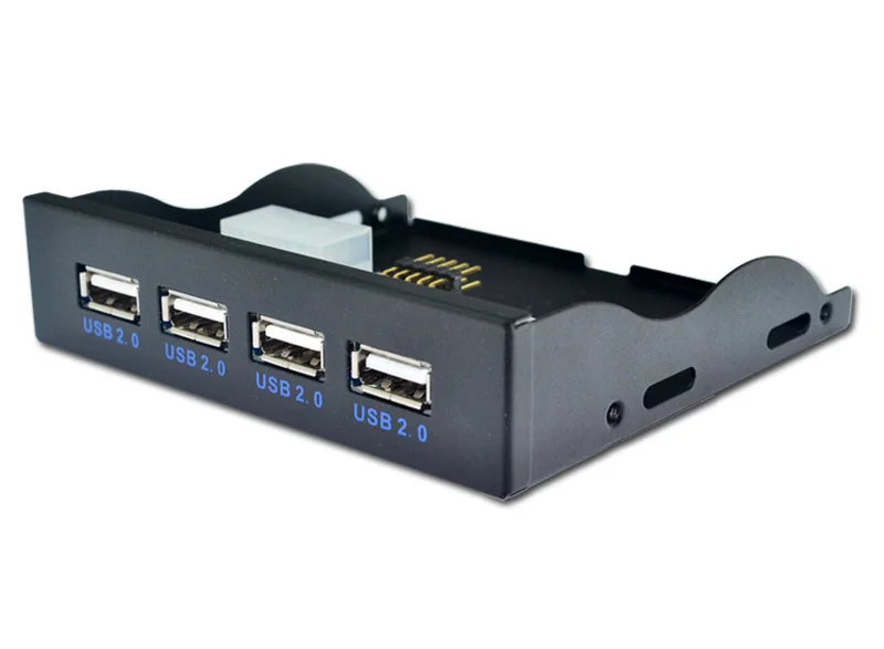 QINDIAN 4 Порты и разъёмы USB 2,0 док-станция USB 2,0 адаптер ед. Панель скользящая скоба с 10Pin кабель для рабочего стола 3,5 дюйма FDD ячейка для дискет - Цвет: Белый