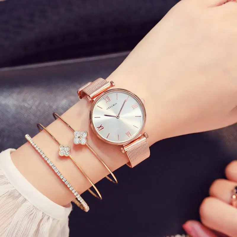 

Women Watches Minimalist Style Stainless Steel Band Simple Ladies Analog Quartz Wristwatch Female Casual Watch Girl's Gift 2019