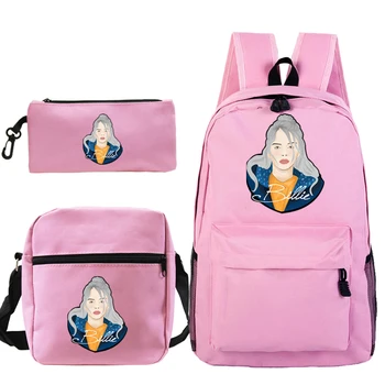 

Hot Sale Hiphop Billie Eilish 3 Pcs/Set Backpacks School Bags for Teenagers Singer Rapper Girls Women Laptop Bag Pencil Case