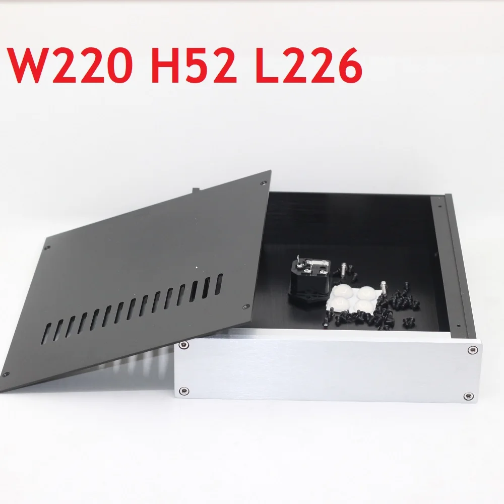 Размер W220 H52 L226 алюминиевый усилитель мощности шасси чехол для предусилителя DIY