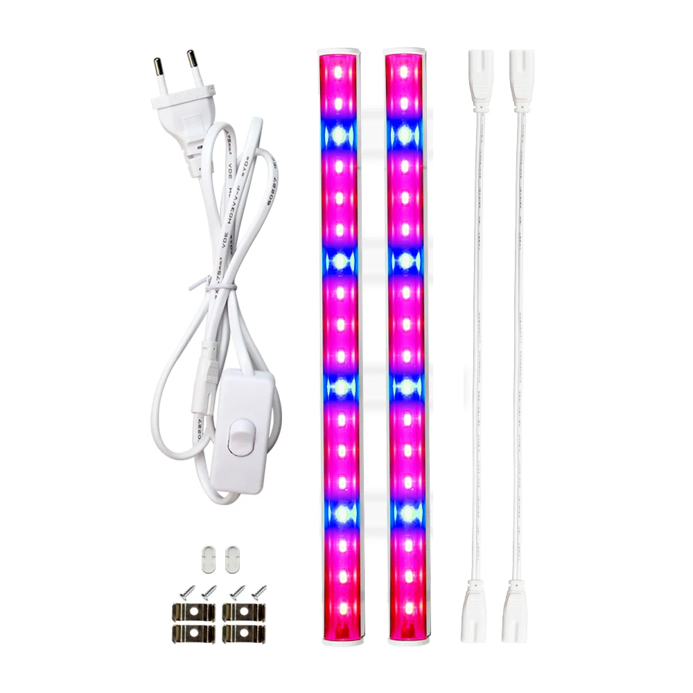 2pcs 5730 tube Светодиодный светильник для выращивания растений, полный спектр, лампа для комнатных растений T5, ламповый светильник, 5730 SMD СВЕТОДИОДНЫЙ Фито лампы, Гидропонные теплицы, Growbox 85-265V - Испускаемый цвет: 2pcs 5730 tube