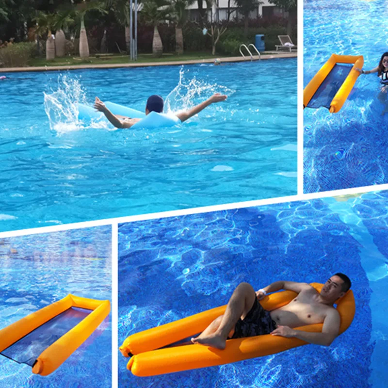  Portable Swimming Inflatable Floating Lounger Pool Float Bed Swimming Pool Sea Inflating Recliner B