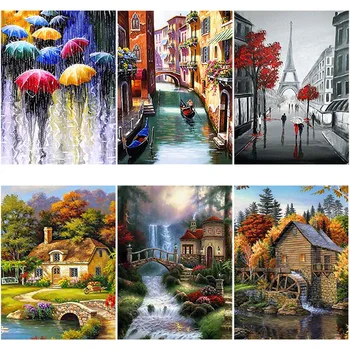 

DIY 5D Diamond Painting Scenery Diamond Embroidery Landscape Cross Stitch Kits Crafts Rhinestones Mosaic Home Decor