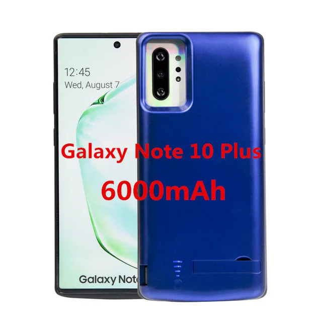 Расширенный чехол для батареи телефона для samsung Galaxy Note 10 Plus запасная крышка батареи для samsung Note 10 портативный чехол банка питания - Цвет: Blue For 10 Plus