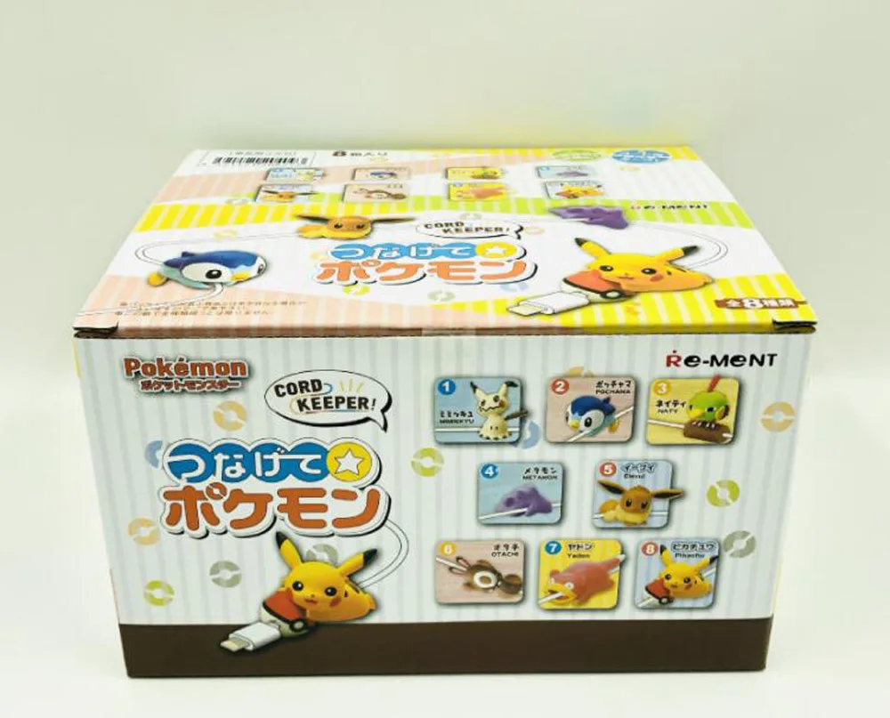 Free Shipping EMS 30Sets/8PCS Pikachu Eevee Mimikyu Ditto Piplup Sentret Slowpoke 6CM PVC Animal Cable Protector Action Figures - Цвет: IN BOX