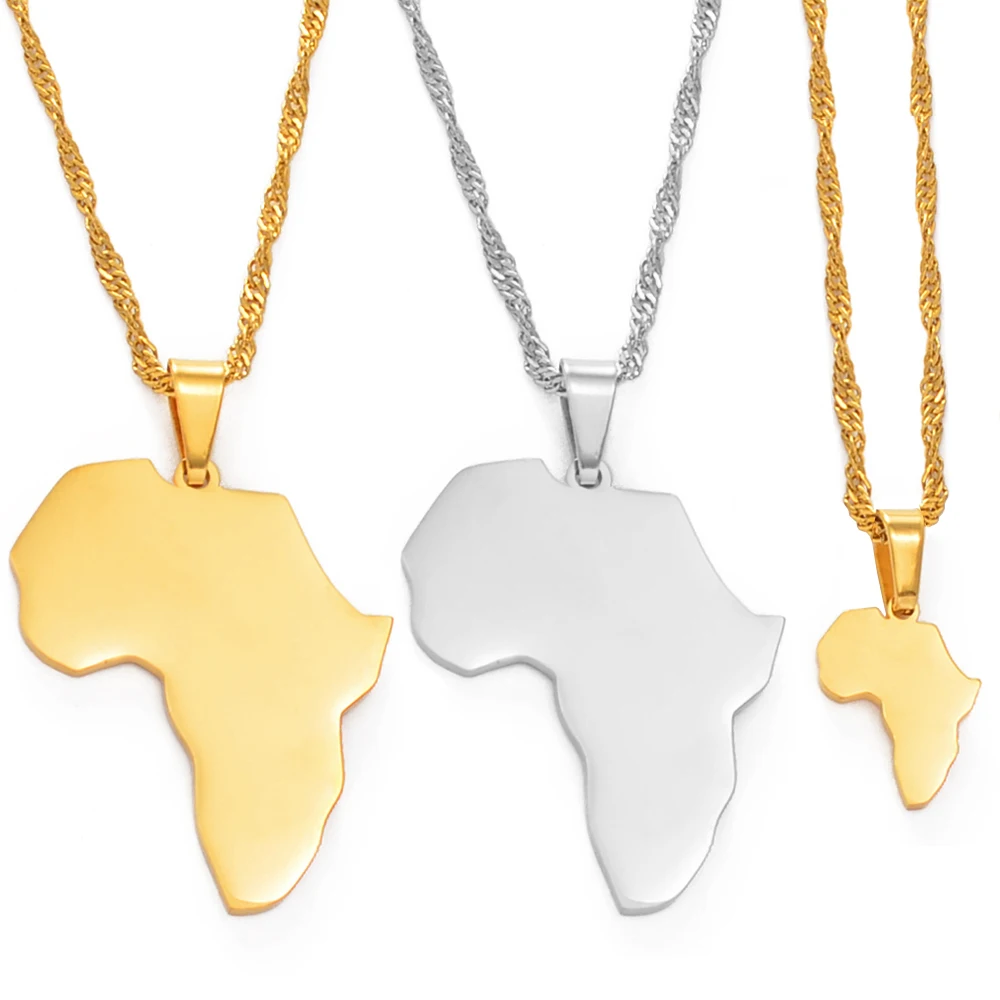 Anniyo Africa Map Necklace Pendant Rose 