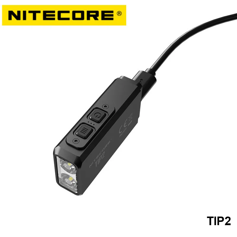 Nitecore TIP2 встроенный аккумулятор USB Перезаряжаемый брелок фонарик Cree светодиодный мини фонарь с магнитным хвостовым колпачком Съемный зажим