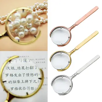 

10X Handheld Magnifier 60mm Reading Magnifying Glass Metal Crafts Optical Glass