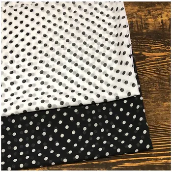 

Chiffon Polka Dot Cloth Clothing Fabric 0.7 Centimeter Dotted Summer WOMEN'S Dress Shirt 7 Millimeter Black White Polkadot/1m
