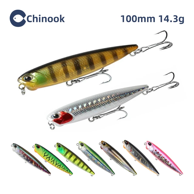 Chinook Topwater Pencil Fishing Lure 100mm14g Surface Floating Bait Top  Water Lures for fishing seabass pike feeder - AliExpress