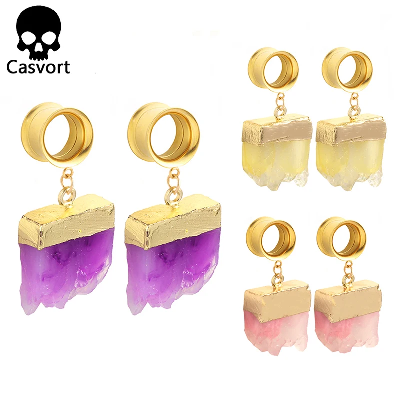 Casvort 2 шт. пирсинг Смолы Болтаются беруши и туннели ювелирные изделия для тела винт ушные датчики пара расширитель