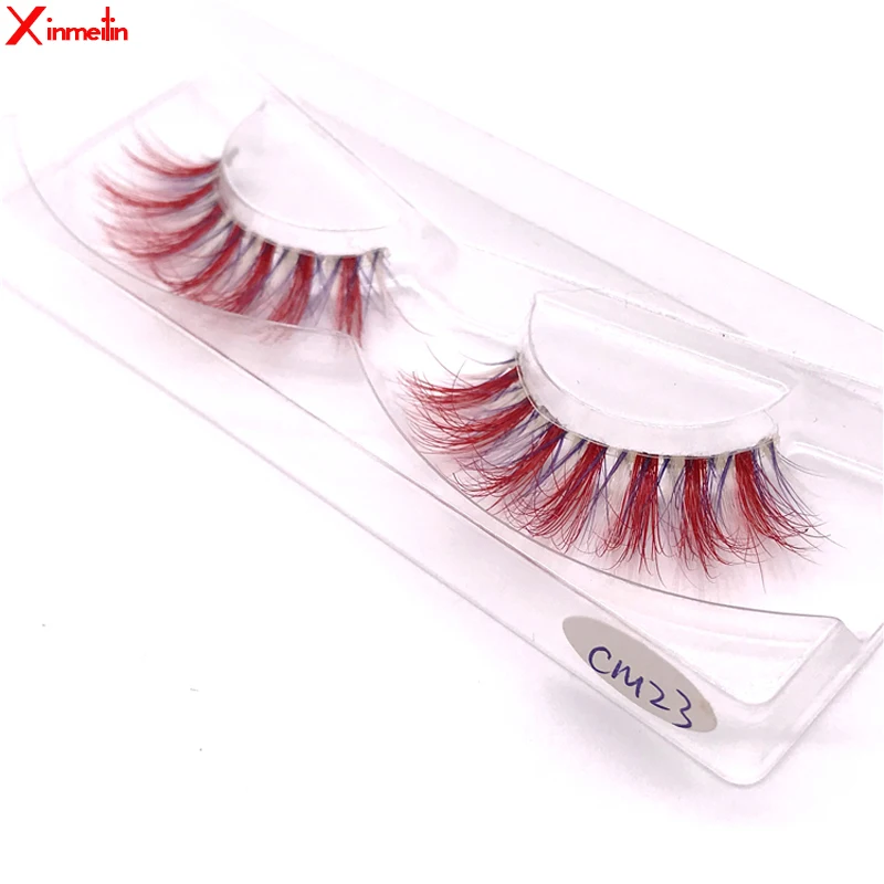 

New 3D mink lashes wholesale makeup Colored eyelashes natural long individual thick fluffy dramatic volume soft false eyelashes