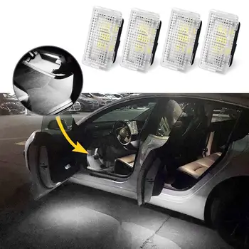 

LED Car Interior Ambient Light For Tesla Model 3 S X Auto Decoration Atmosphere Lamp Accessories Footwell Trunk Illuminate White