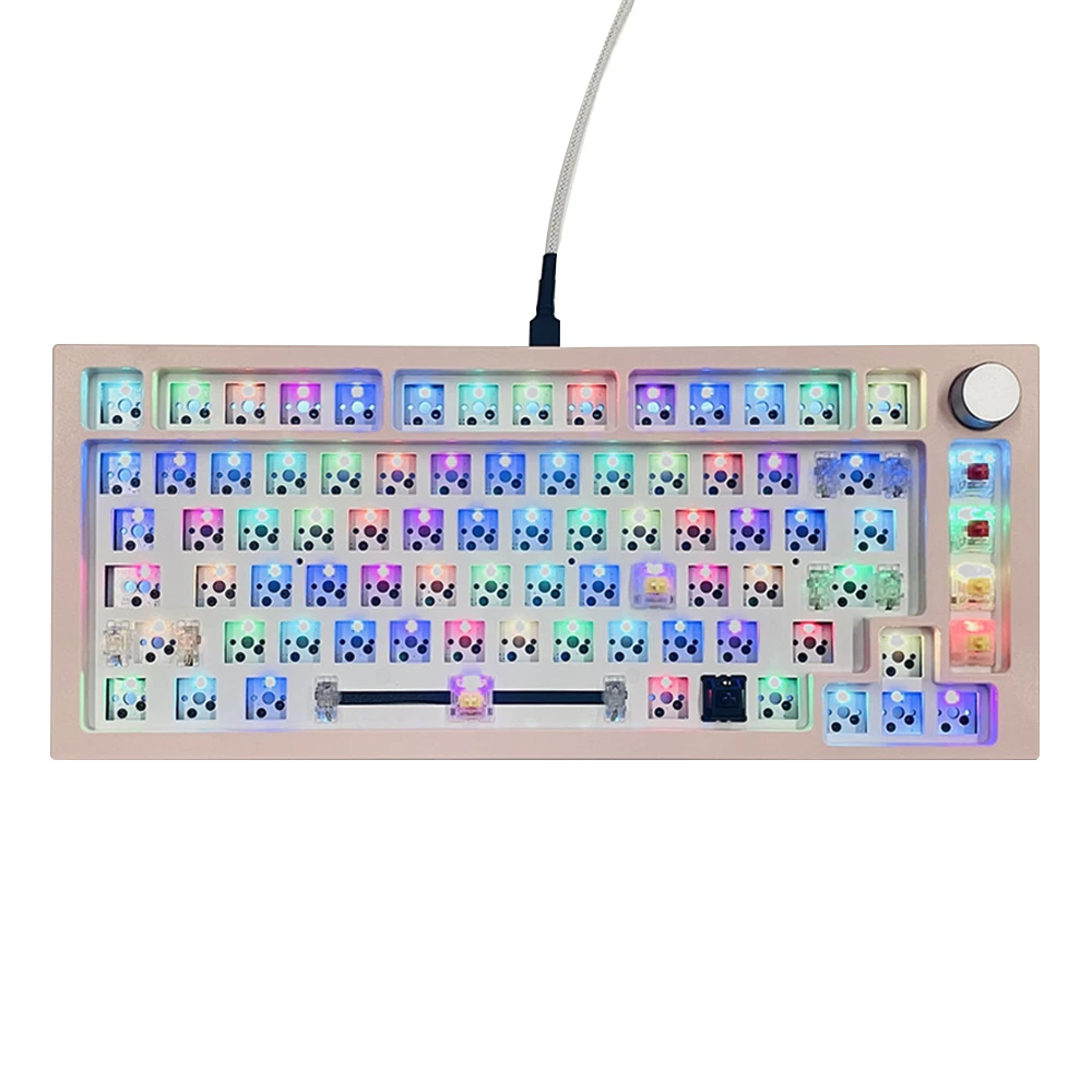 DK75 Programmable RGB Mechanical Keyboard DIY Kits Type c Hot Swappable