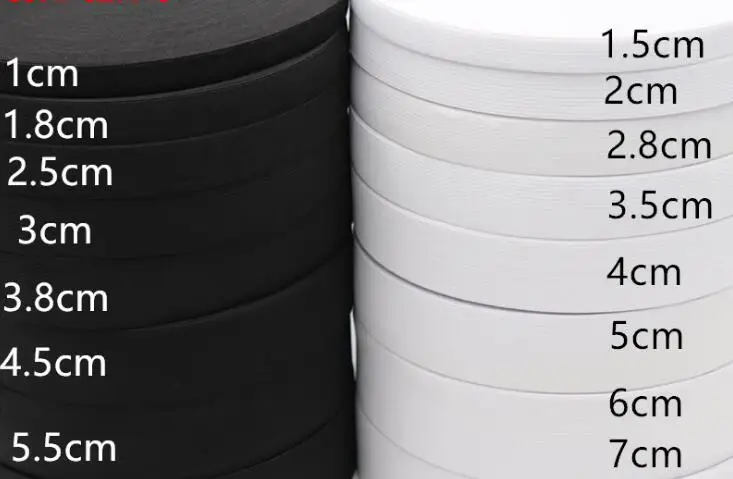 

Mix polyester Elastic band for trousers/shoes/cloth etc 1-7cm 40m/roll