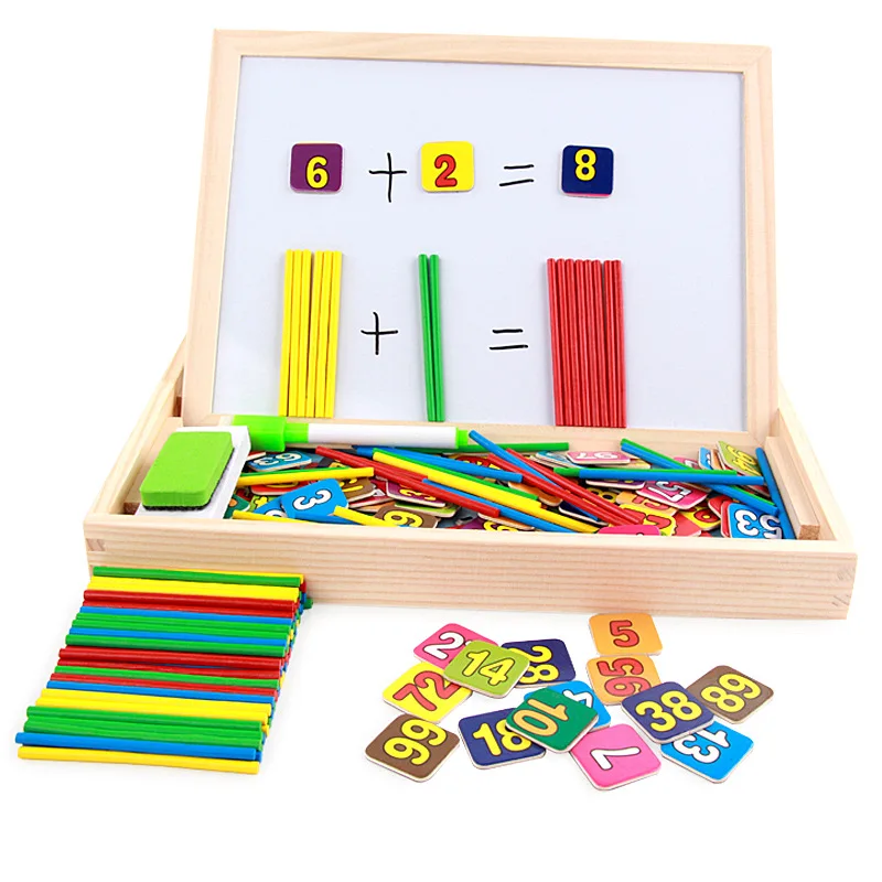

Multi-functional Arithmetic Educational Toy Children Wood with Numbers Building Blocks Baby Mathematics Early Education Toy Wood