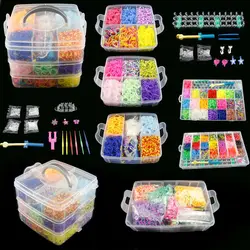 Caja de telar de goma para niños, juego de bandas DIY, pulsera de silicona, bandas de goma, banda de telar de tejido elástico, juguete para niños