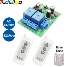 Interruttore Wireless con telecomando porta del Garage e tenda 433mhz modulo trasmettitore e ricevitore Rf AC 220V 10A 2 canali