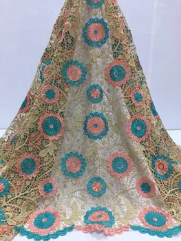

BEAUTIFICAL nigerian lace fabrics High quality embroidery cord net lace fabric with stones for wedding free shipping ML25N148