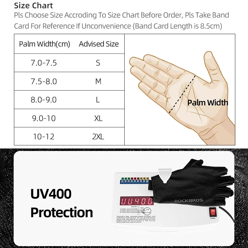 ROCKBROS Cycling Gloves Autumn Spring MTB Bike Gloves SBR Pad Half Finger Bicycle Goves Men Women Breathable Shockproof Gloves 6