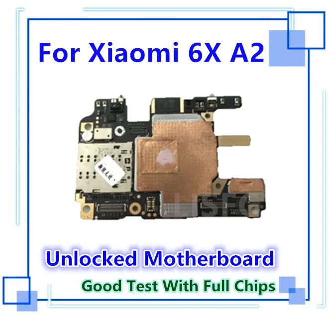 Разблокированная материнская плата для Xiaomi 6X A2 rom 64GBAndroid OS с чипами материнская плата для Xiaomi 6X A2 Замена материнской платы Материнская плата