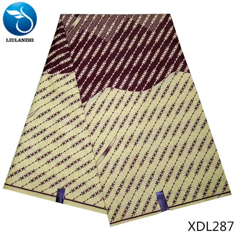 XDL287 Воск liulanzhi ткани Африканский Воск полиэстер ткань для женщин платье набивной Анкара Воск Ткань 5 ярдов XDL270-XDL291 - Цвет: XDL287