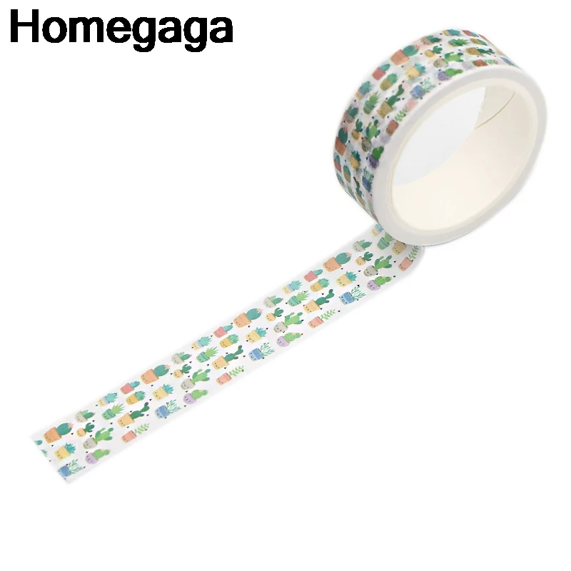 Homegaga кактус растения самоклеющаяся декоративная лента канцелярские наклейки Скрапбукинг крафт бумага пастеры DIY маскировки деглас подарок D2344