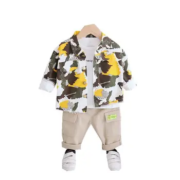 

Children Clothes Spring Autumn Baby Boys Girls Camouflage Jacket T Shirt Pants 3Pcs/sets Kids Infant Clothing Casual Sportswear