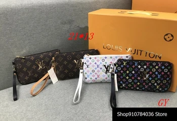 

Luxury Louis Vuitton LV- Women Wallets Fashion Long Leather Top Quality Card Holder Classic Female Purse Brand Wallet L03