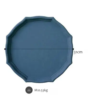 blue Tobs поднос для сушеных фруктов Morandi цвет ручной работы десерт поднос торт украшение стола Макияж ювелирные изделия кольцо поднос - Цвет: blue