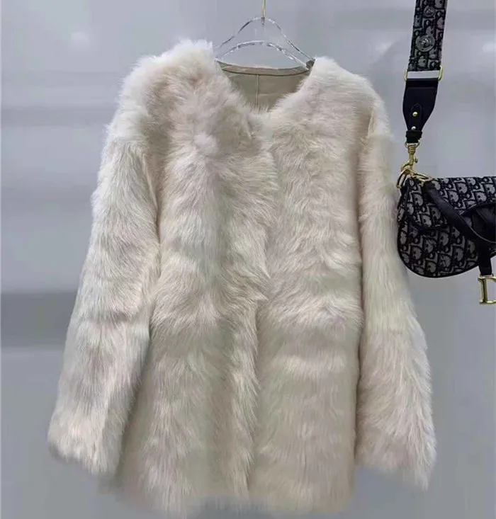 Veste fourrure femme Настоящее двустороннее меховое пальто для женщин, зимнее толстое теплое пальто из натурального меха Тоскана, Овечья шуба