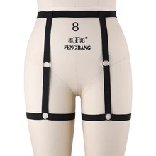 Готические черные подвязки для ног Пояс для связывания чулки панк ремень-подвязка пояс рейв сексуальное женское белье Фетиш пояс для тела