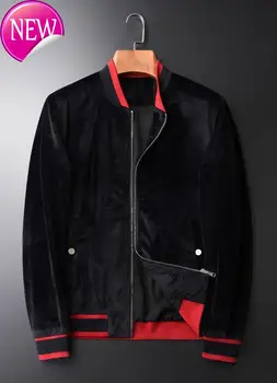 

men's luxury Large clothes and high collar velvet coat in 4XL color